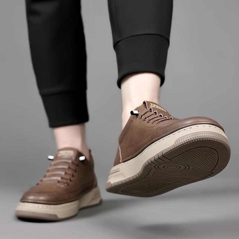 FashionGenuine Leather Fashion Casual Platform Shoes for Men Spring Autumn Winter Designer Board Shoes Male Sports Zapatos De Hombre
