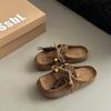 Retro Versatile Tassel Bag Head Thick-soled Half-slippers Women's Autumn New Fashion Outer Wear Women's Flat-bottomed Cool Slippers