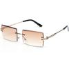 Metal Rimless Sunglasses Women's Glasses Square Ultra-light Men's Sunglasses
