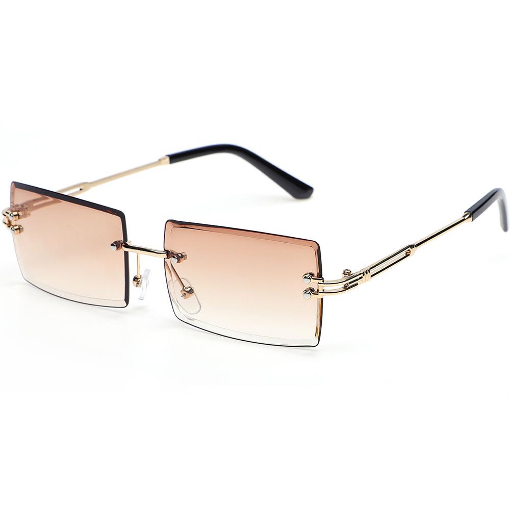 Metal Rimless Sunglasses Women's Glasses Square Ultra-light Men's Sunglasses