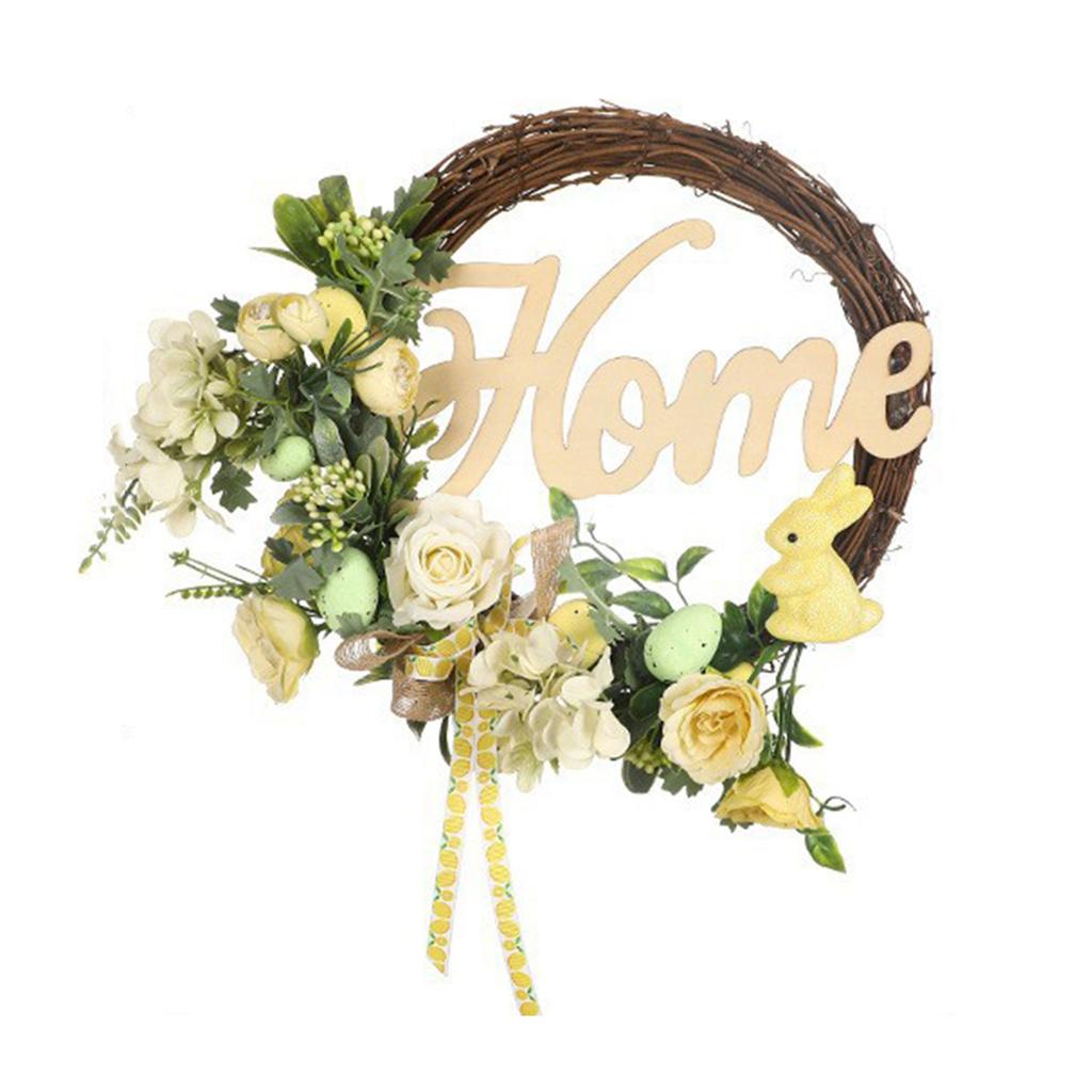 Decorative Spring Flower Wreath with Wildflowers and Berries Garlands for Garden Decoration Seasonal Accessories