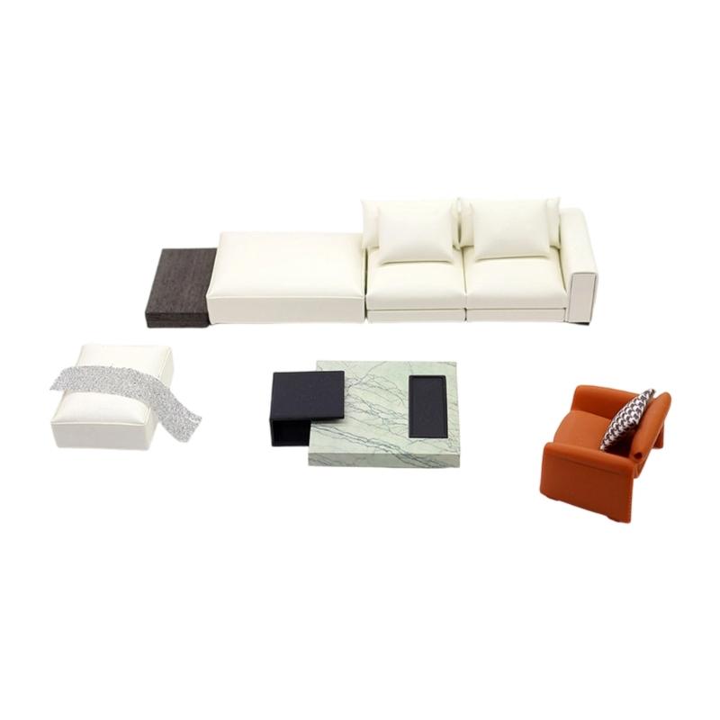 Realistische Puppenhäuser Wohnzimmermöbel Mini-Sofa für kreative Szenen und künstlerische Projekte