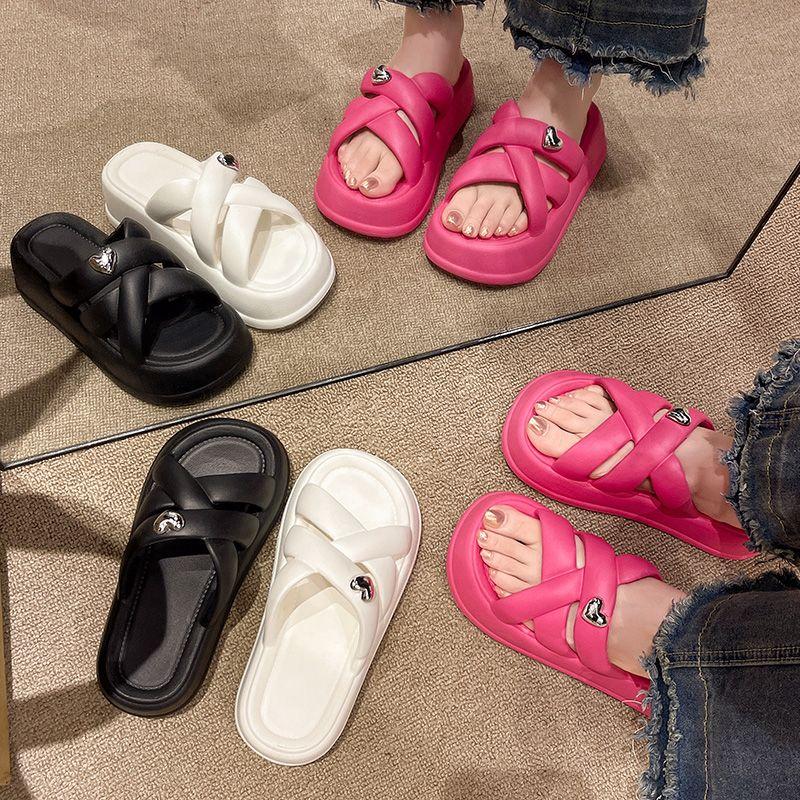 Fashion Shoes Women Slippers For Swimming Pool Pantofle Slides Platform Soft Beach 2025 Summer Casual Leisure Shoes House Slippers Plat
