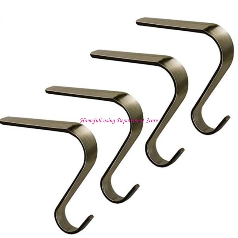  Christmas Stocking Hangers Metal Hanging Hooks for Fireplaces Accessories Mantel Ornaments Holders Party Supplies