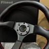 JDM 14-inch 350mm sport leather drift steering wheel, deep dish racing steering wheel PCD 70MM