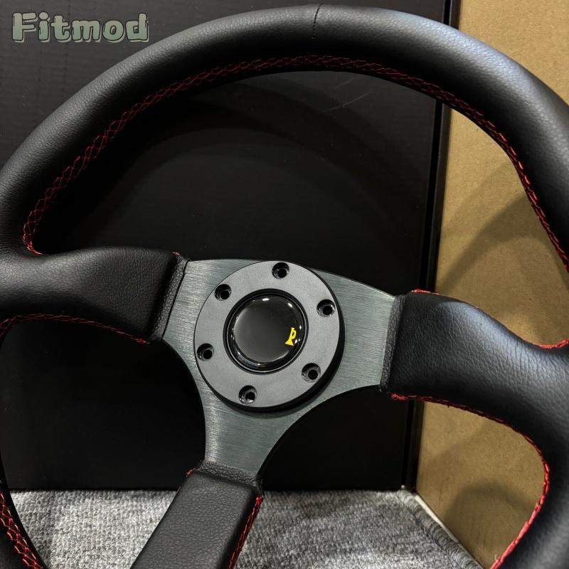 JDM 14-inch 350mm sport leather drift steering wheel, deep dish racing steering wheel PCD 70MM