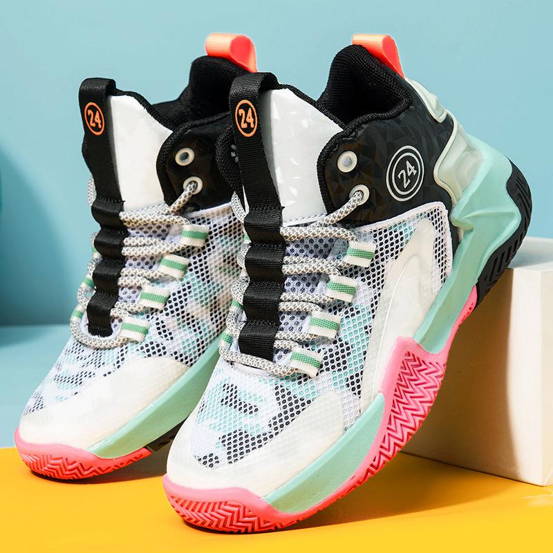 Children's basketball shoes 2025 summer new boys' sports shoes medium and older children's mesh breathable running shoes boys' sports shoes