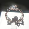 Jewelry Punk Personality Gold Ring, With A Flower Creative Color Retention Ring On The Head