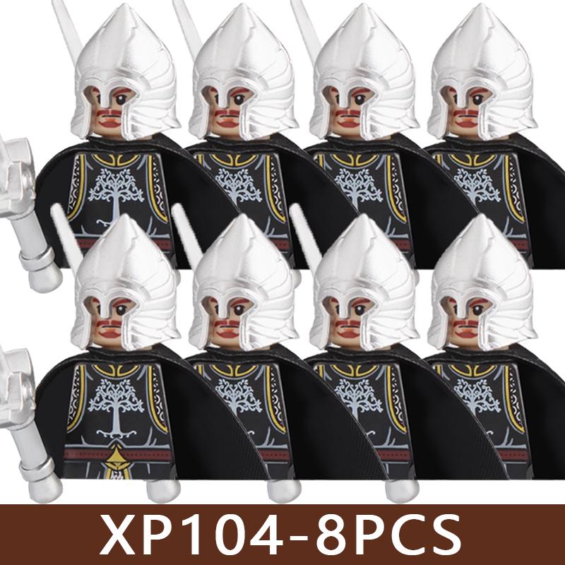 Medieval Castle Soldier Figures Building Blocks Military Dragon Knight Guard Armored Warrior Infantry Sword Spear Bricks Toy Boy