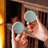 Celadon Lotus Bloom Incense Holder - Ceramic Flower Ornament for Home and Tea Ceremony