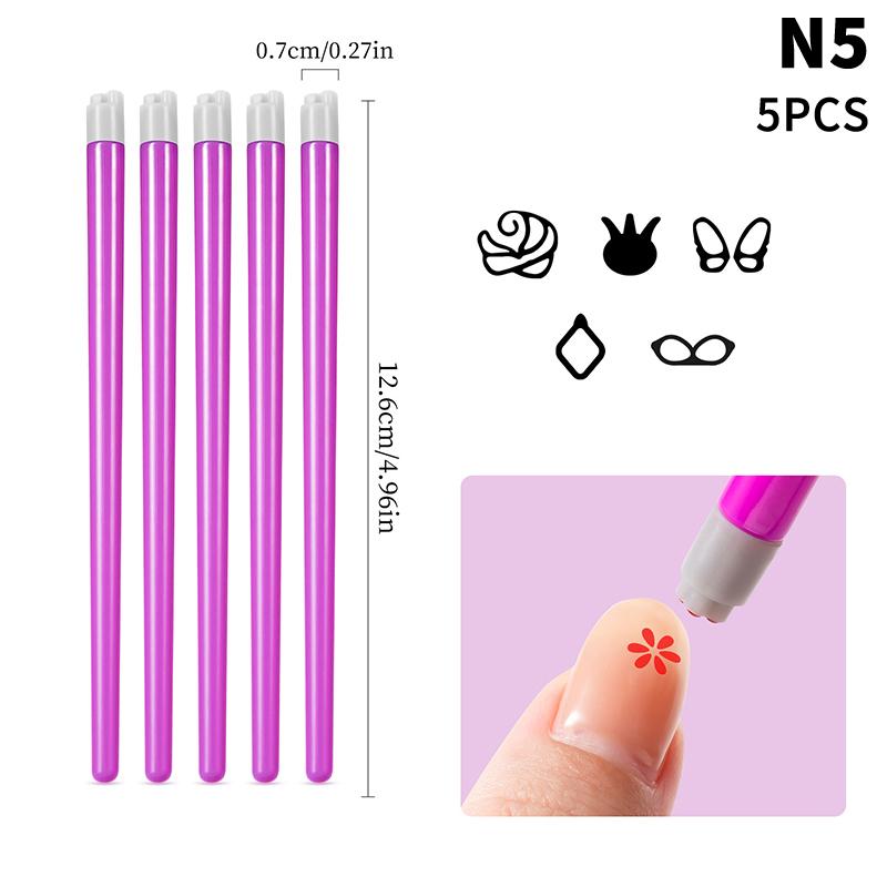 5/30Pcs Professional Nail Art Stamp Pen Set Daisy/Butterfly/Heart Nail Template Diy Nails Painting Tool Manicure