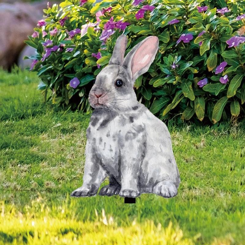 1/3pcs Easter Rabbit Yard Signs Spring Yard Stake Decorative Garden Stakes for Indoor Outdoor Courtyard Lawn Decoration