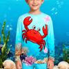 4-15 Years Old Comfortable Polyester Boys Girls Children Long Sleeve T-Shirt Sea Animal Fish 3D Printed T Shirt Kids Clothing