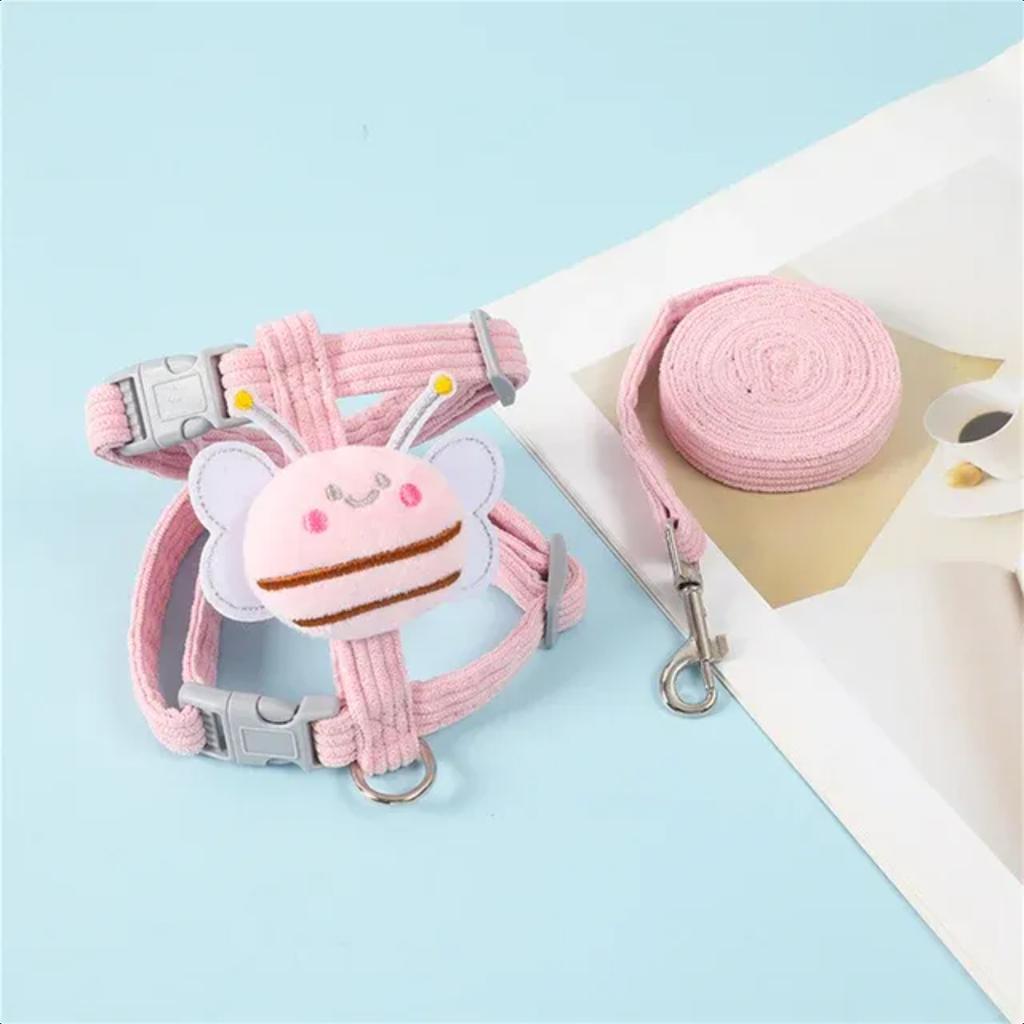New Ultimate Top-rated Durable Comfortable Antilost Bee-Shaped Pet Harness Set for Puppy Dog Cat. Premium Soft Supplies Ensure P