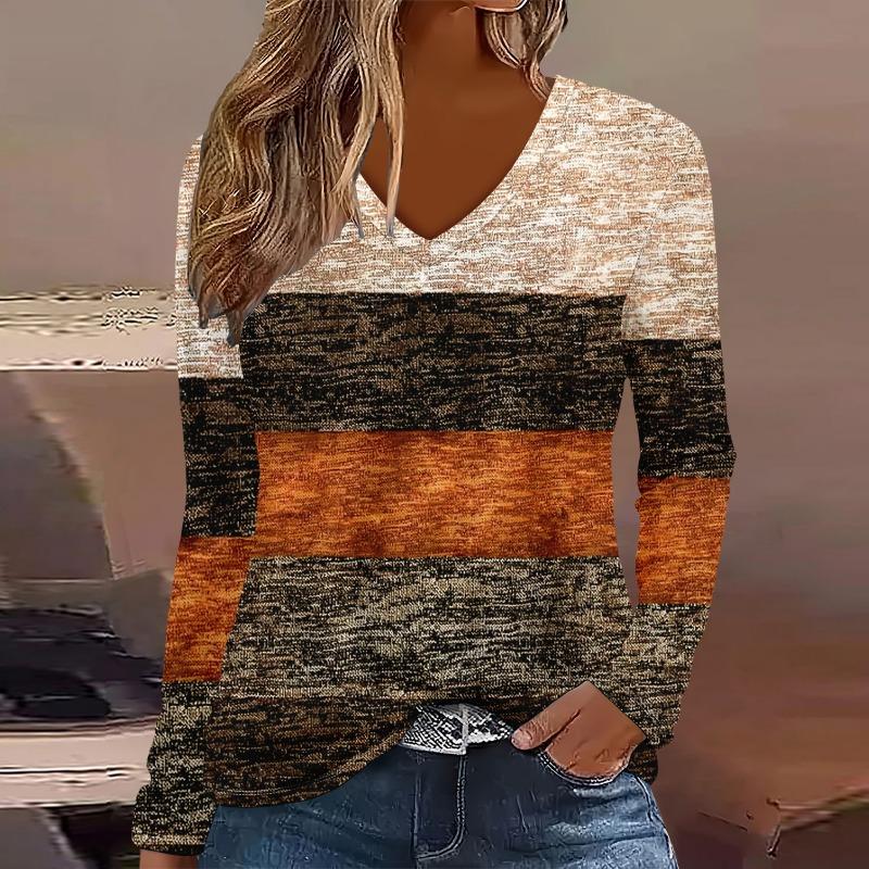 Summer New Fashion 2025 Women’s Casual Long Sleeve Printed T-shirt