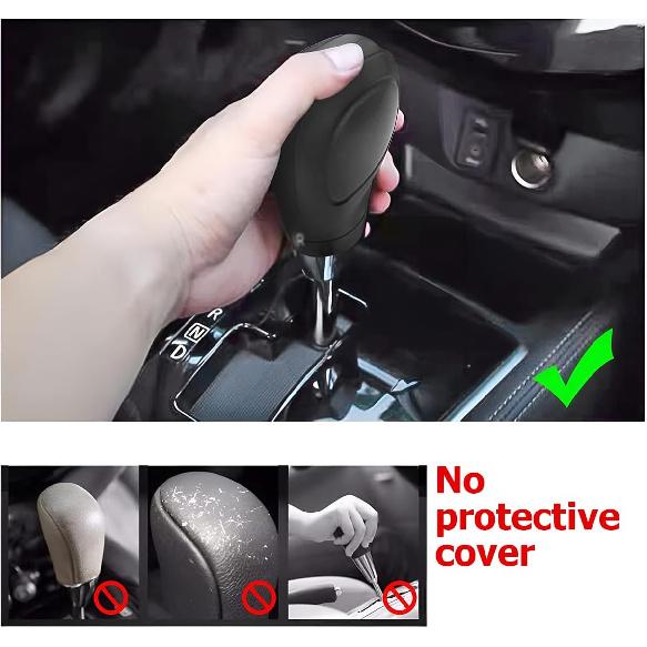 AICEL 2 Pcs Car Gear Shift Knob Cover, Elastic Silicone Car Automatic Shift Protector Cover, Universal Anti-Slip Auto Knob Gear Stick Protector for