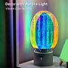 Aurora Table Lamp Rotating Multicolor Night Light Stepless Dimming LED Cordless Bedside Lamp Rechargeable 1800mAh Battery for Bedroom Living Room