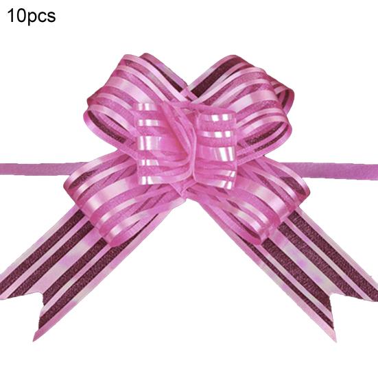 10Pcs 50mm Pull Bow Multicolor Elegant Organza Durable DIY Ribbon Bow for Party