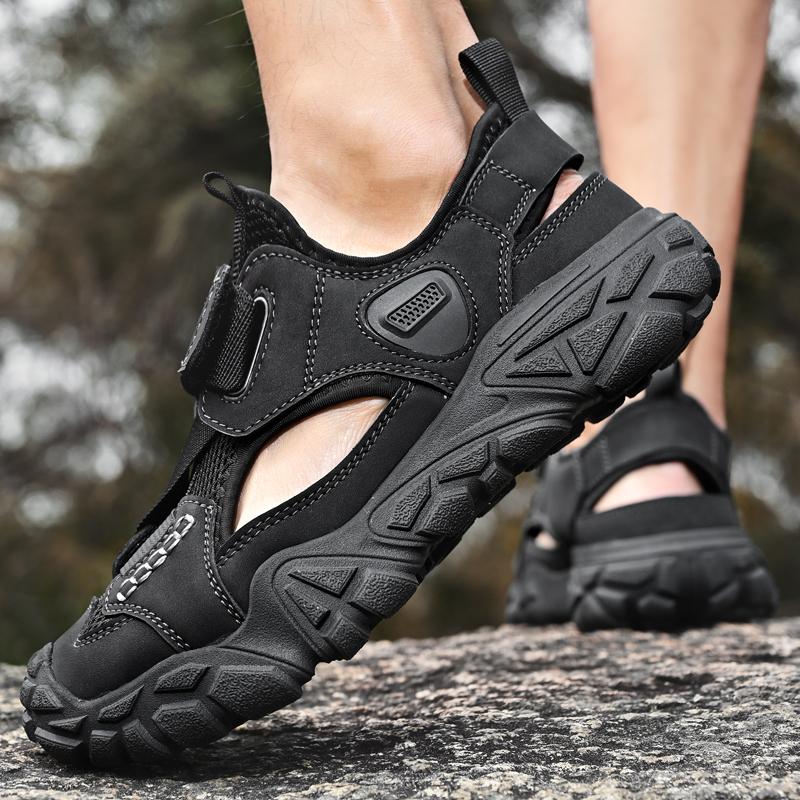 Fashion Men's Breathable Mesh Shoes Classic Travel Hiking Shoes Summer Outdoor Walking Sneakers Anti-collision Toe Male Treking Footwear