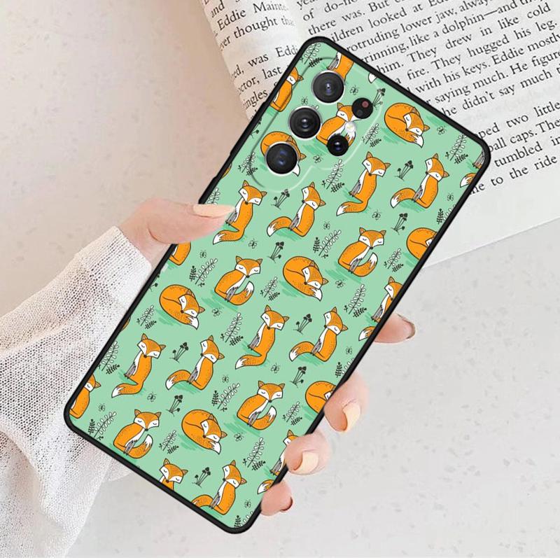 Red Fox Pattern Phone Case For Samsung Galaxy S25 S23 S30 S8 S21 S20 FE S24 S22 Note 10 20 Plus Lite Ultra