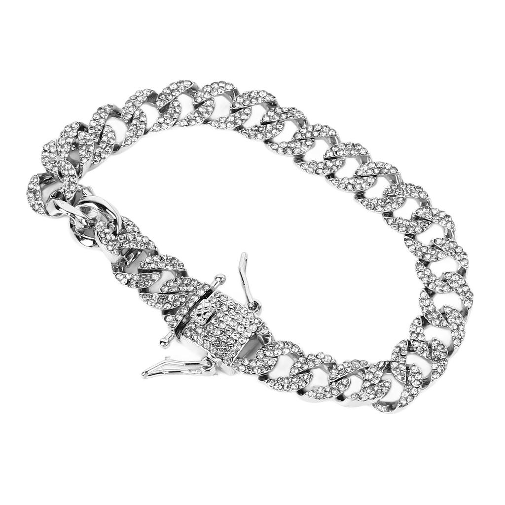 Men Necklace 20cm Silver Zinc Alloy Simple Stylish Link Chain Necklace for Street Party