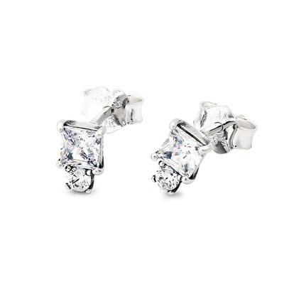 Sparkling Round Square Earrings 290036C01
