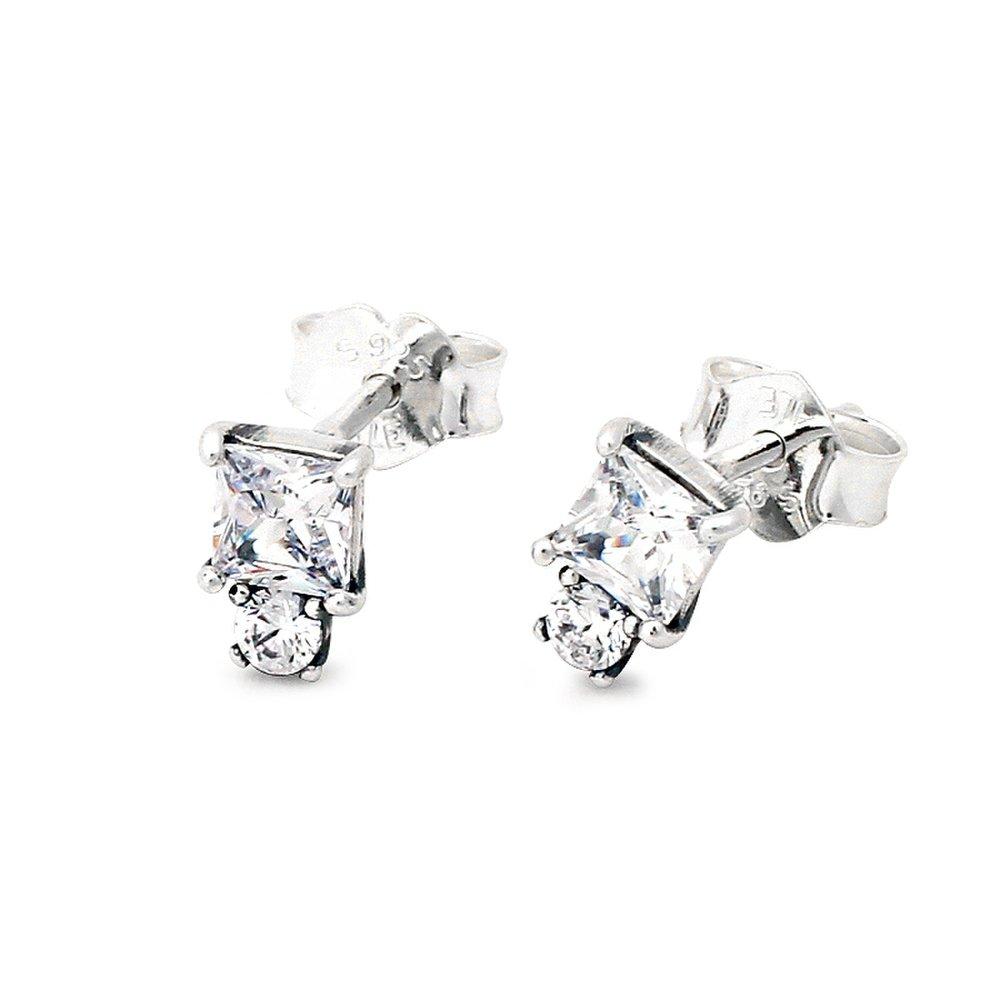 Pandora Sparkling Round Square Earrings 290036C01
