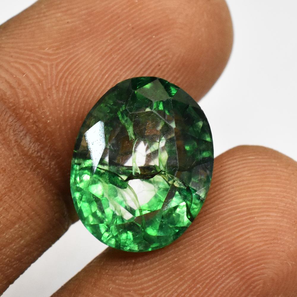 Green Emerald 8.05 Ct Natural CERTIFIED 14X11 Mm Oval Cut Loose Gemstone
