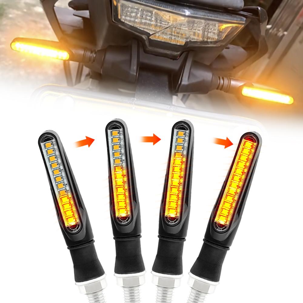 Motorcycle LED Turn Signals Rear Tail Brake Light Integrated DLR Daytime Running Lamp Directional Indicator Flasher