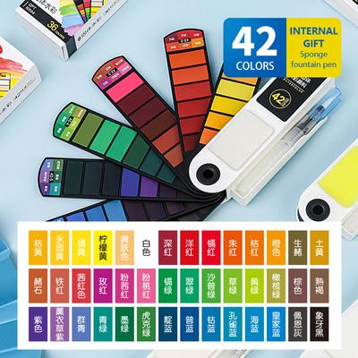 Professional Solid Watercolor Pigment Foldable Travel Water Color Pigment Water Brush Pen Art Specific Fan Shaped Painting Tools
