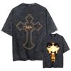 Rapper Tupac 2pac All Eyez On Me Cross Vintage Washed T Shirt Men Hip Hop Fashion Retro Tshirt Mens Casual Oversized Tshirts