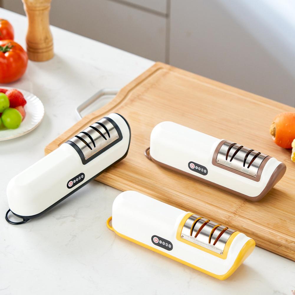 Wireless Electric Blade Sharpener Rechargeable With A USB Cable Electric Blade Sharpener Automatic Sharpening Kitchen Tools