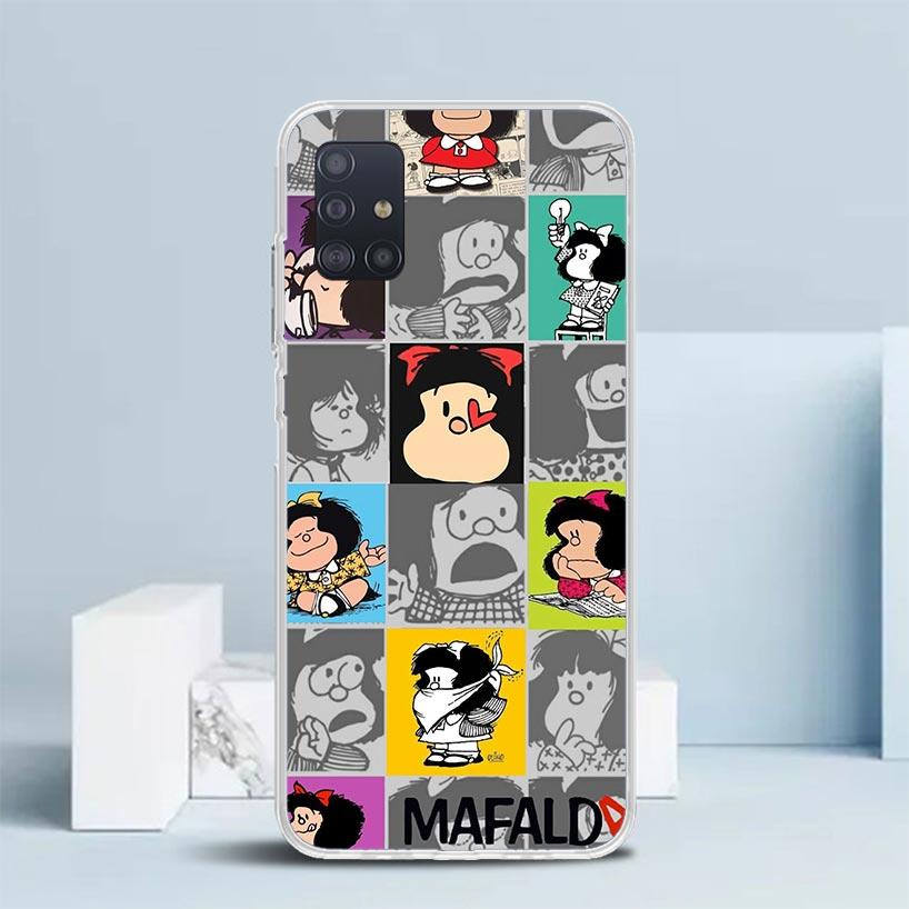 Cartoon Cute Mafalda Phone Case For Samsung Galaxy A52 A32 A22 A12 A51 A50S A30S A10S Note 20 Ultra 10 S10 Plus A31 A20 A71 A72