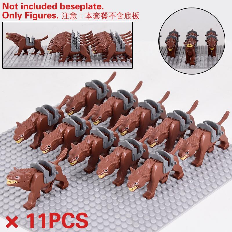 Medieval Military Sets Cavalry Figures War Horse Animals Building Blocks Parts Knight Weapons Accessories Toys for kids gifts