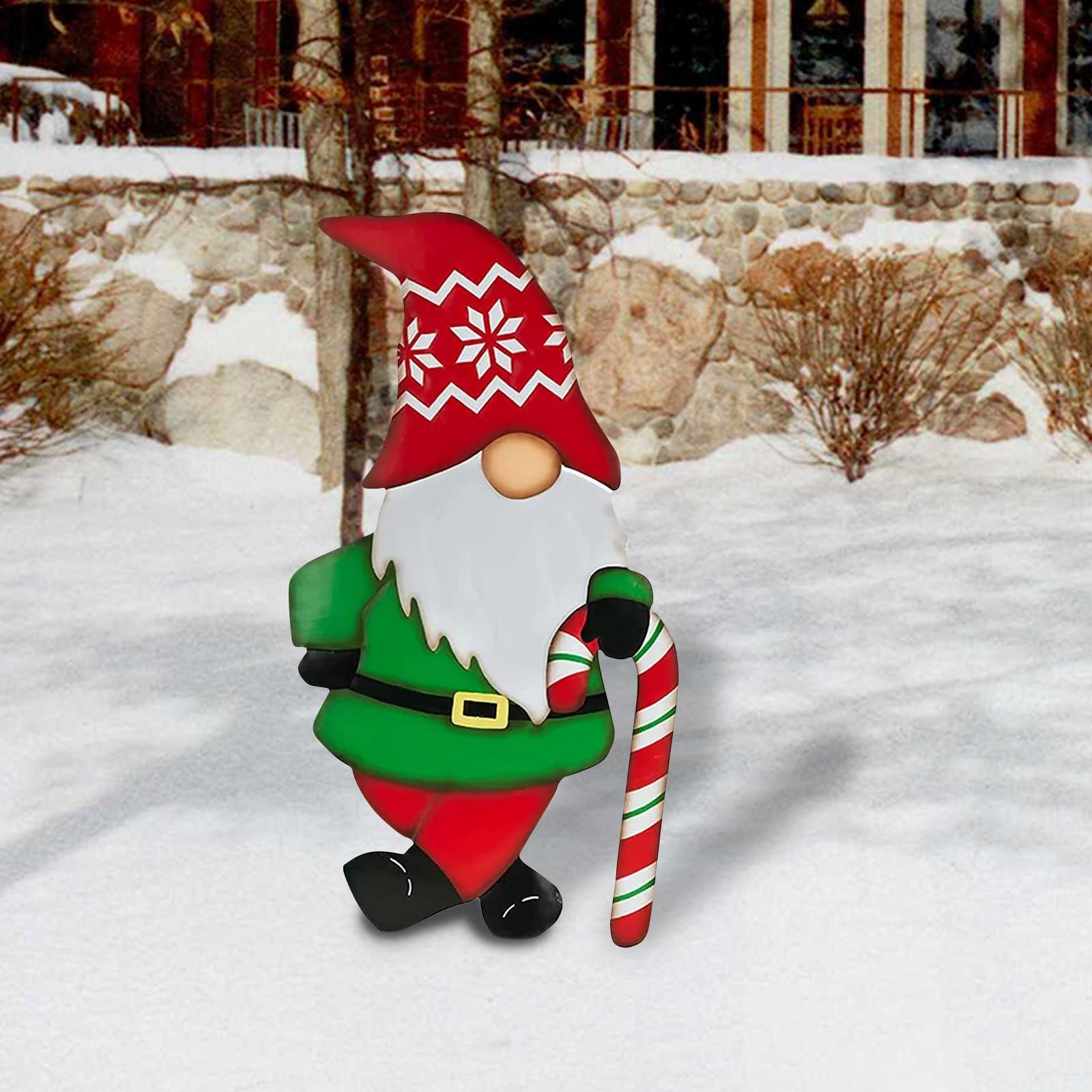 

Рождественские знаки для двора, наружные украшения, металлические рождественские знаки для двора, гномы для двора, наружные украшения для рождественских праздников One Size