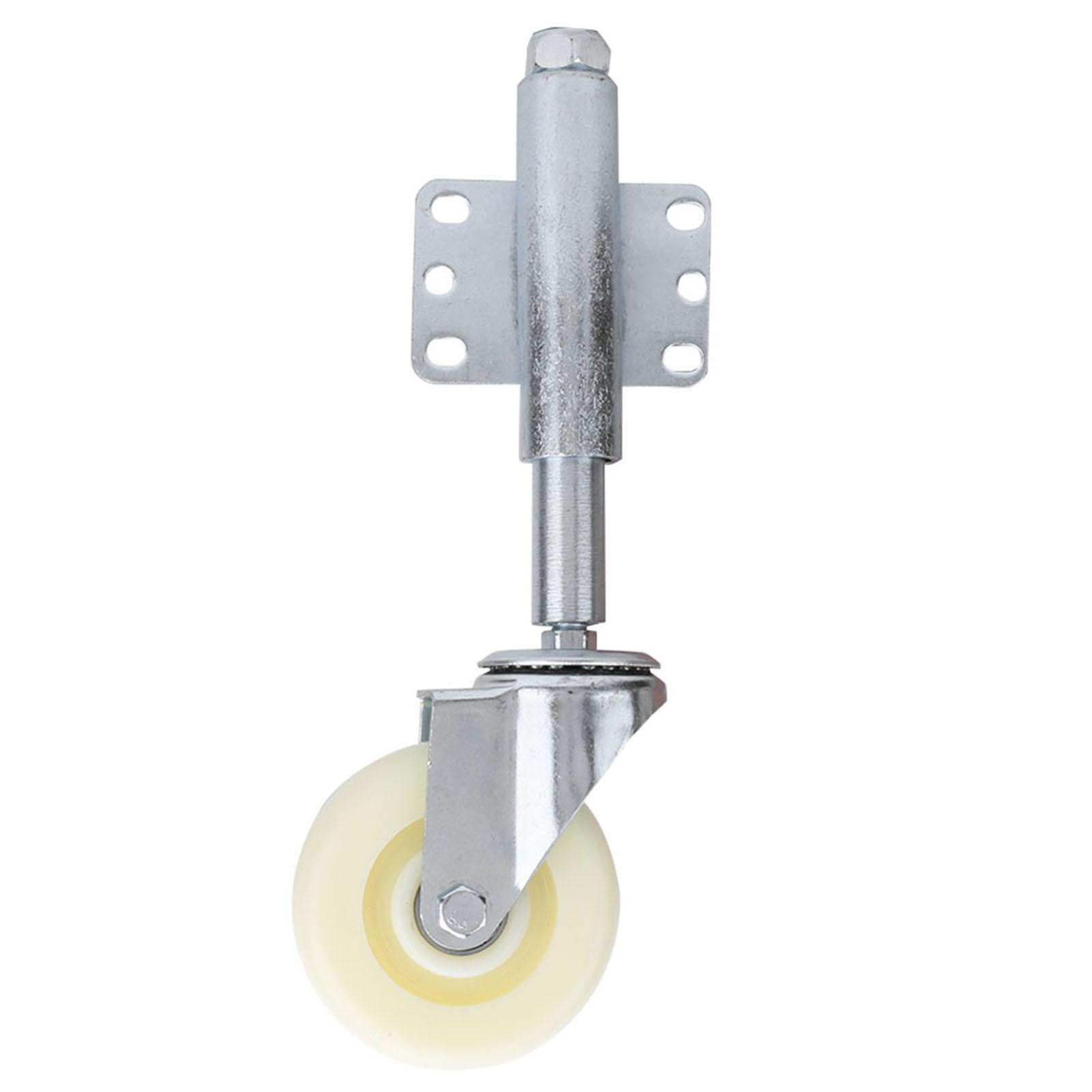 4  Nylon Gate Wheel Spring Loaded Swivel Caster Heavy Duty 110lbs Load Capacity bianco