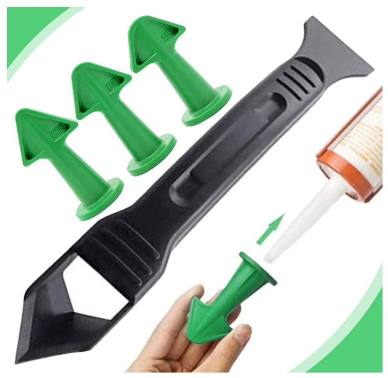 4 Pcs Caulking Nozzle Applicator and Scraper Set Sealant Finishing Tool Silicone Remover Tool Silicone Smoothing Tool Kit Sealant Finishing Tool
