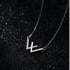 Korean Version of Fashion Double V Necklace Women's Diamond W Letter Collarbone Neck Chain Trendy Fashion Jewelry