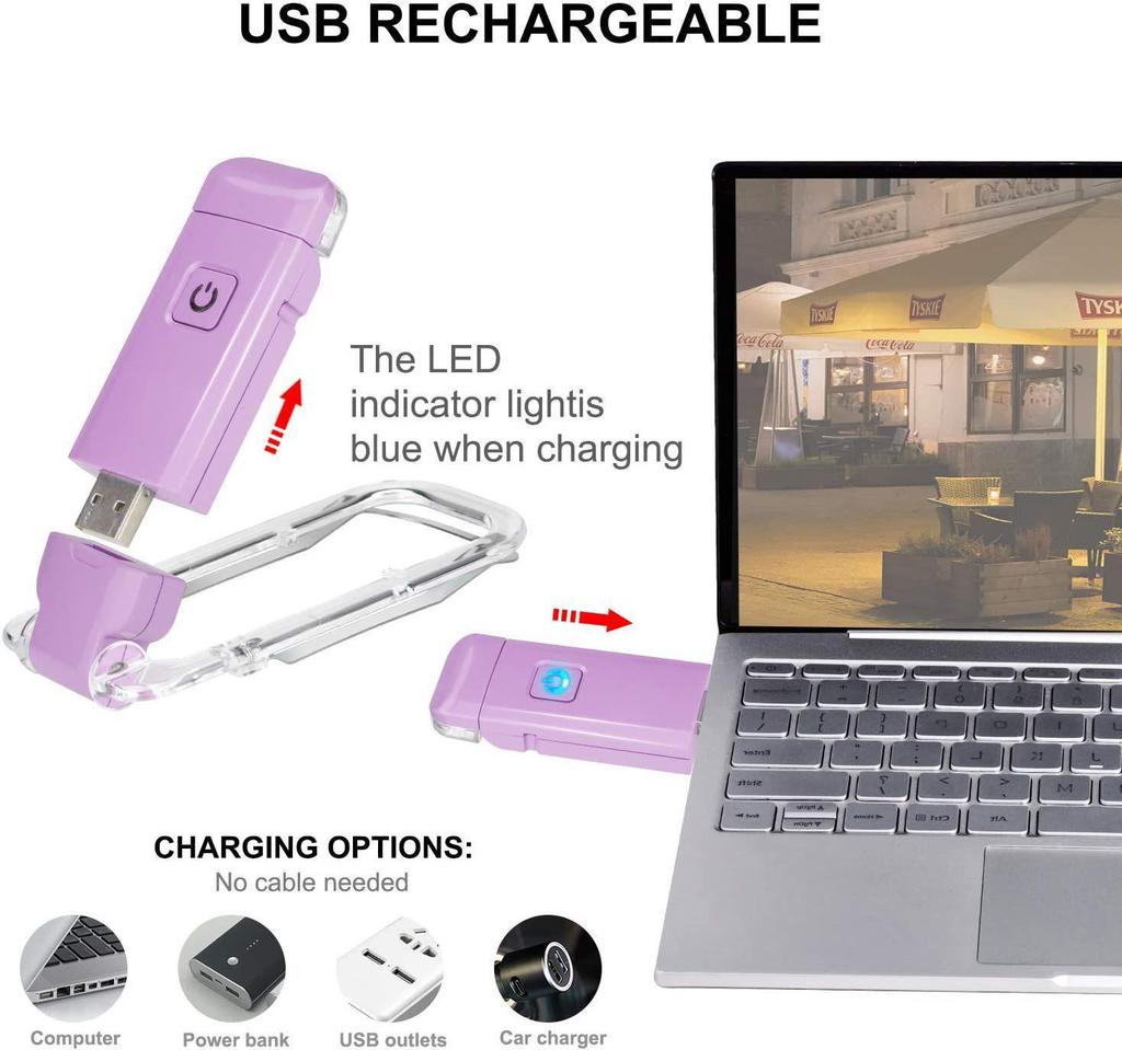 LED Mini USB Rechargeable Foldable Book Light - Portable, Eye-Protection Clip Lamp for Reading