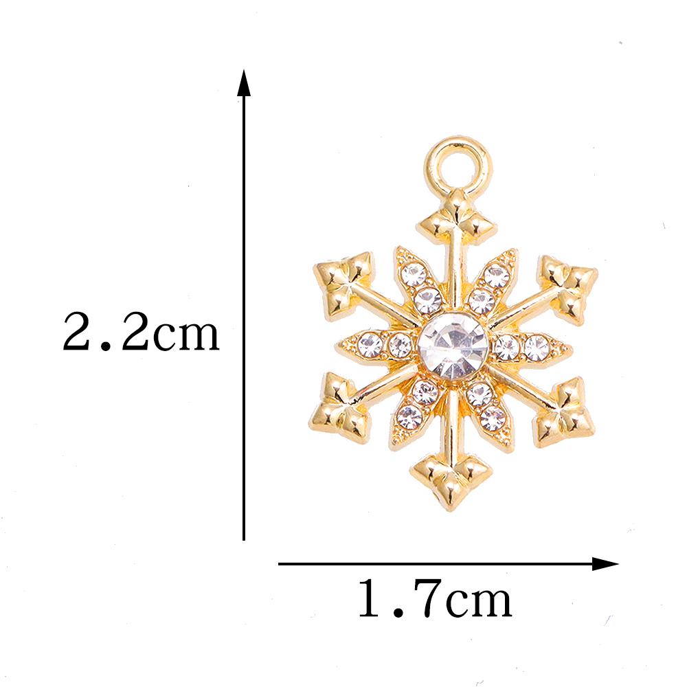 10Pcs Shiny Snowflake Charms Jewelry Making Women's Zircon Necklace Earrings Party Gift Festival Clavicle Chain Jewelry Pendant