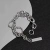 Fashionable Double Unisex Layer Bracelet Highend Alloy With Shapes Geometric