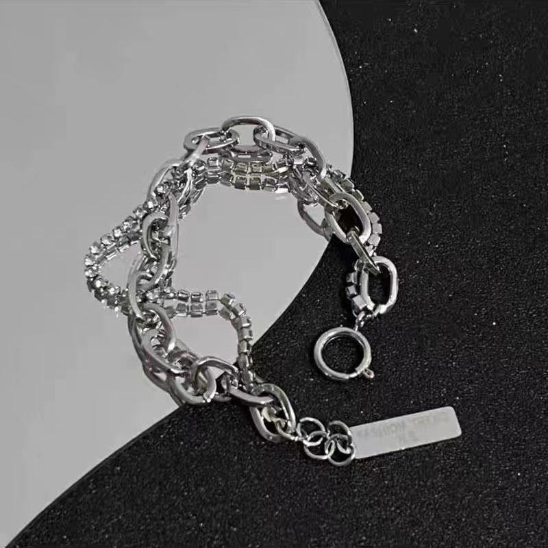 Fashionable Double Unisex Layer Bracelet Highend Alloy With Shapes Geometric
