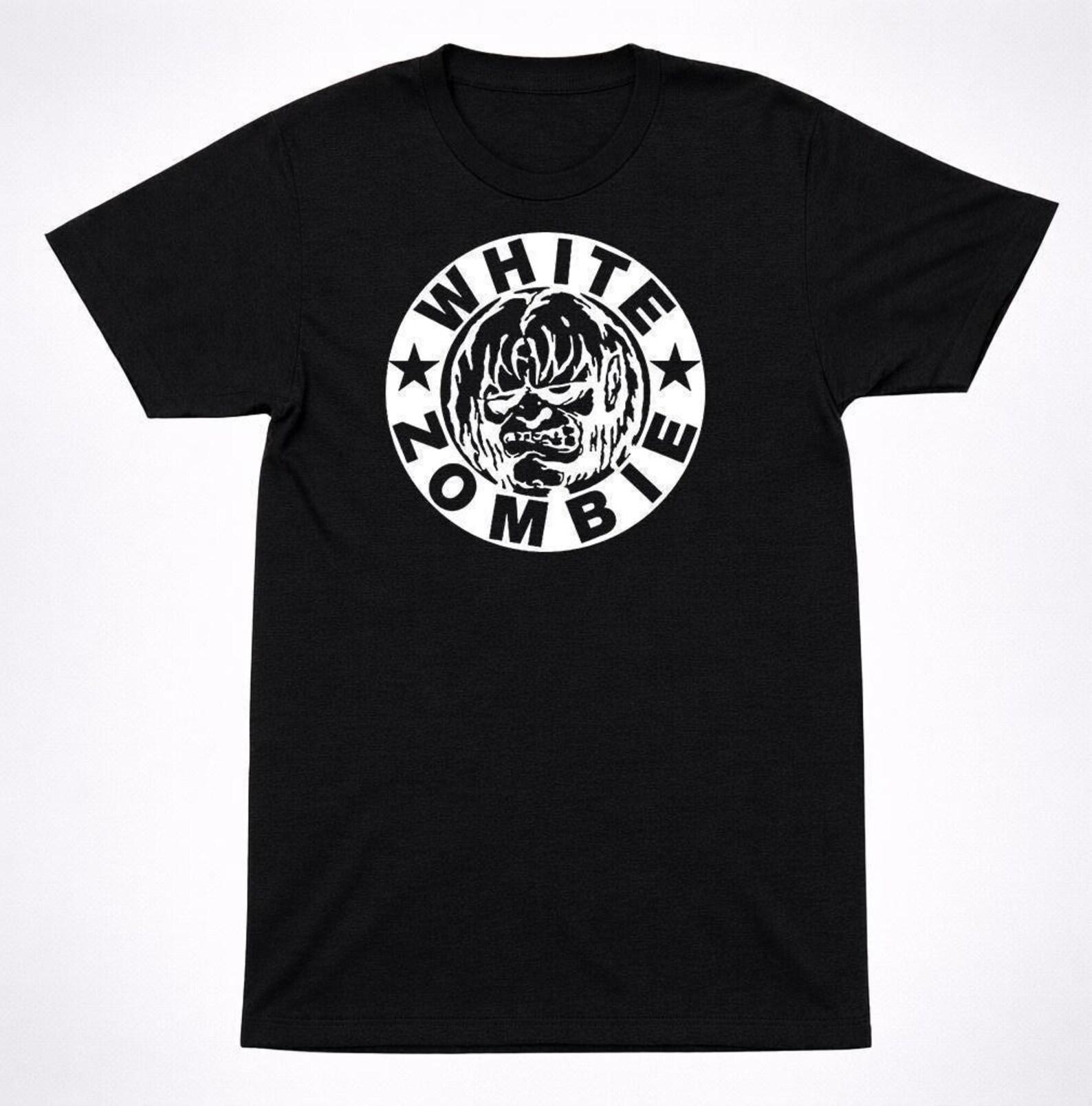 White Zombie Circle Logo T-Shirt: Gritty Industrial Metal Design - Unisex Fit, Cotton Blend, Heavy Rock Fan Apparel XL