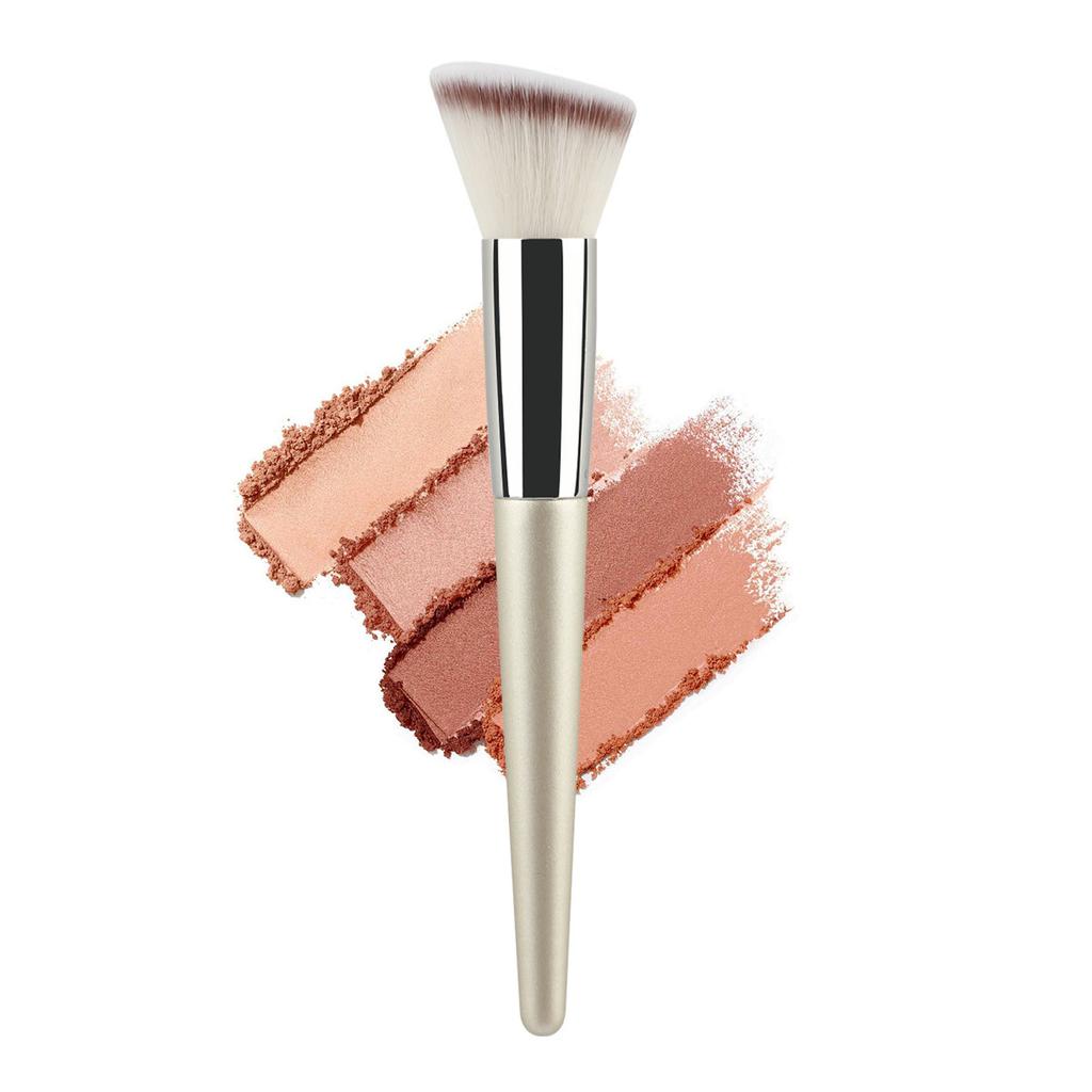 Single Pointed Handle Loose Powder Brush Oblique Head Foundation Brush Contour Brush Beginner Soft Hair Makeup Brush Beauty Tool
