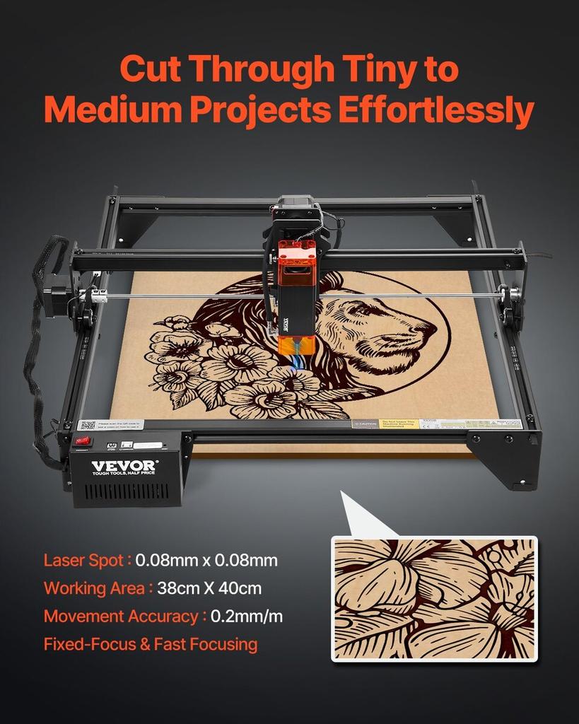 Laser Engraver Laser Engraving Machine 5W Compressed Spot Eye Protection