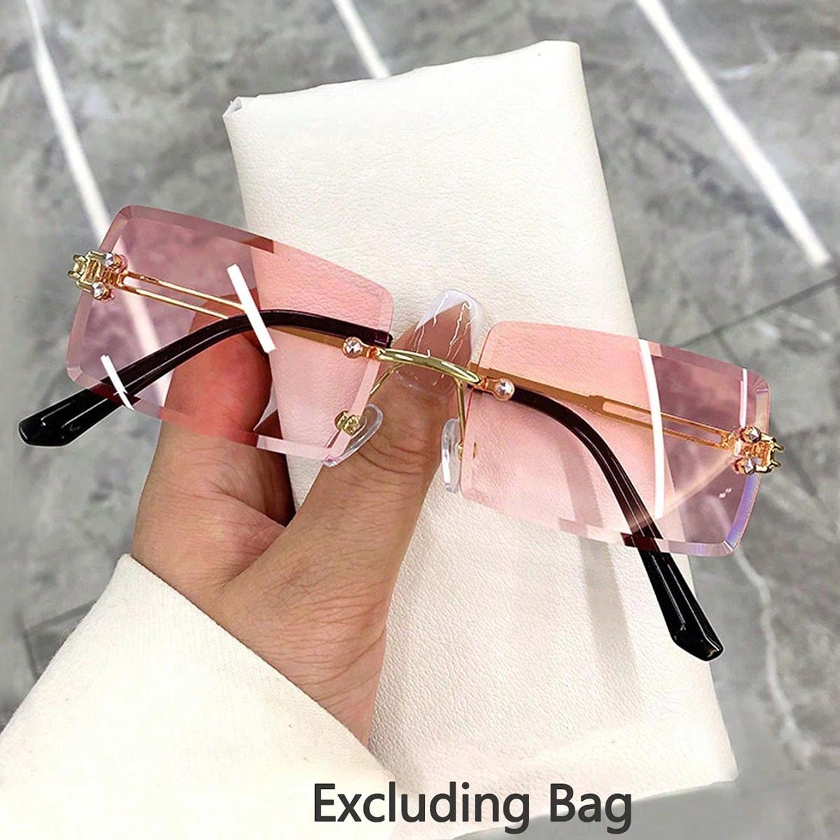 

Металлические солнцезащитные очки Новые солнцезащитные очки без оправы Cut Edge Square Модные солнцезащитные очки Женские трендовые солнцезащитные очки Пляжные зеркальные мужские солнцезащитные очки розовый