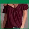 Baumwoll-Leinen Sommer-Tanktop mit Rüschenkragen für Damen Streetwear Freizeitkleidung