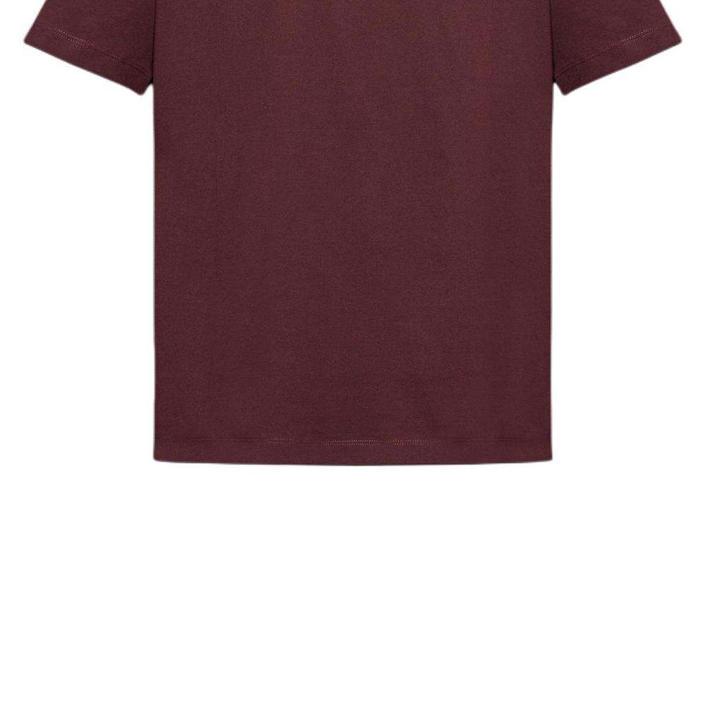 Versace Letter Logo Embroidered Round Neck Short Sleeve T-Shirt Men T-Shirts Burgundy 1013302-1A11054-1LH50