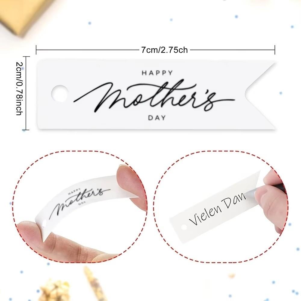 100pcs Handmade Mother Day Tags White Paper Hand Gift Hanging Tag  Gift Wrapping