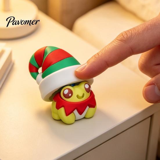 Stress Relief Frog Clicker 3D Printed Christmas Clicker, Santa Hat Finger for Gift Box Relief, Push Button Fidget Toy, Xmas Party Favors Toy